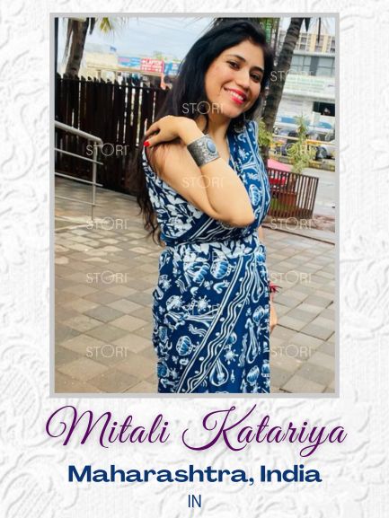 Mitali Katariya in Indigo Blue Sitaar Printed Handloom Cotton Mulmul Saree