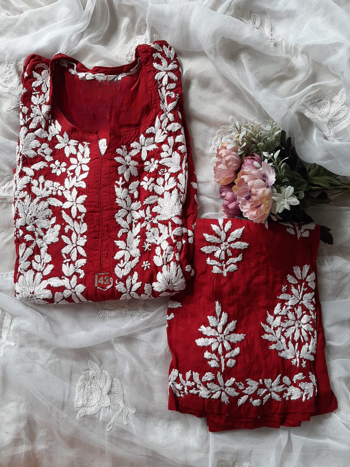 Riya Soft Modal Chikankari Kurti & Palazzo Set