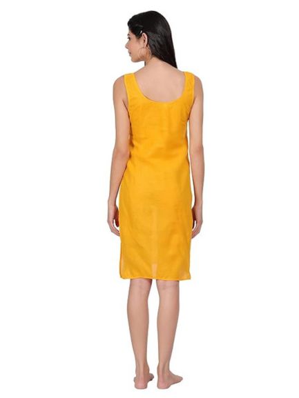 Mango Yellow Cotton Long Inner Slip