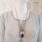 Natasha Silver Look Alike Long Necklace Set