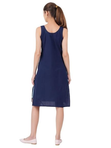 Navy Blue Cotton Long Inner Slip