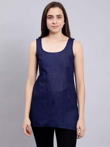 Navy Blue Cotton Short Inner Slip