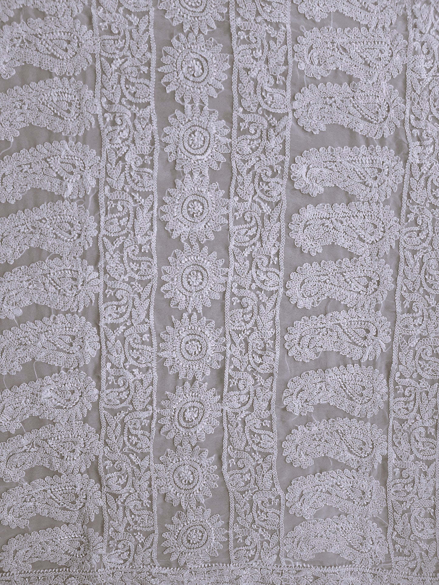 Grey Noor Full Jaal Hand Embroidered Lucknowi Chikankari Saree