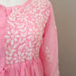 Nora Rose Pink Short Georgette Chikankari Kurti