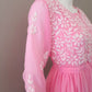 Nora Rose Pink Short Georgette Chikankari Kurti