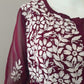 Nora Wine Short Georgette Chikankari Kurti