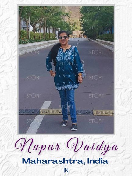 Nupur Vaidya in Teal Blue Short Cotton Chikankari Kurti with Dori