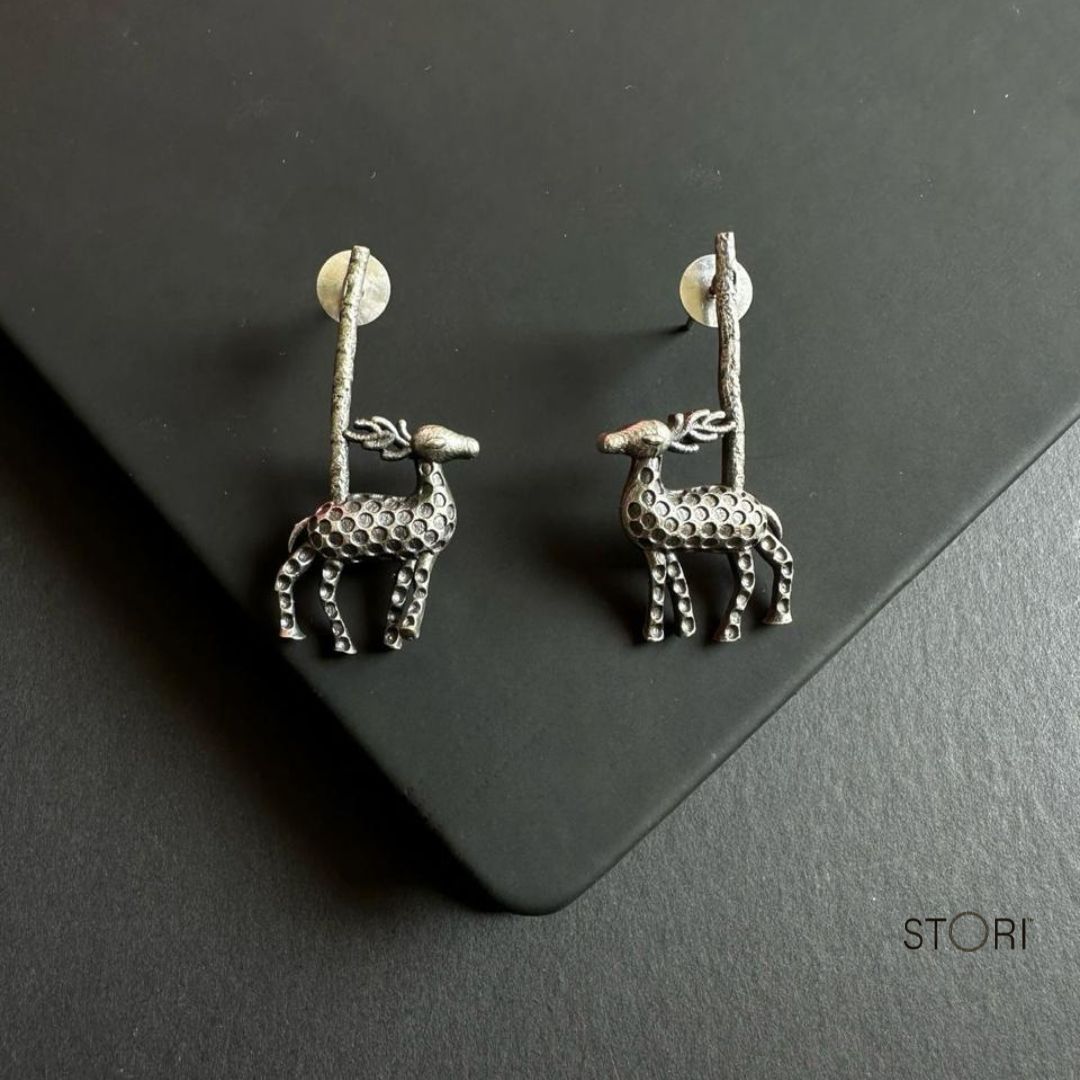 Spot Dear Antique Oxidised Statement Earrings