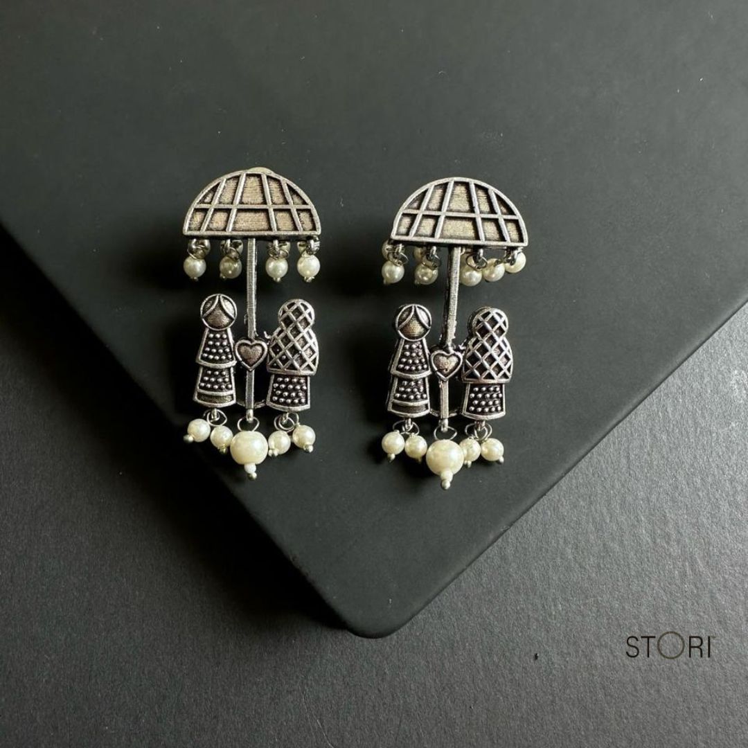 Handmade Oxidised Silver Earrings