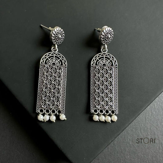 Mehraab Oxidised Statement Earrings