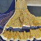 Yellow Floral Designer Anarkali Side Slit Kurti & Sharara Set With Organza Dupatta