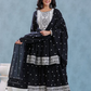 Black Mulmul Cotton Designer Sharara Set With Dupatta & Tassels