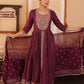 Maroon Rayon Front Slit Anarkali Kurti Pant Set With Rayon Dupatta