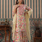 Moon Mist Designer Floral Print Muslin Sharara Set With Gota Patti Tassels and Chiffon Dupatta