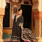 Black Schiffili Side Slit Straight Kurti Set With Embroidered Rayon Pant and Organza Dupatta