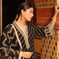 Black Schiffili Side Slit Straight Kurti Set With Embroidered Rayon Pant and Organza Dupatta