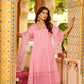 Pink Three Piece Long Rayon Full Flair Anarkali Kurti Set