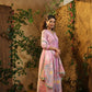 Baby Pink Beautiful Three Piece Floral Print Mulmul Cotton Anarkali Kurti Set