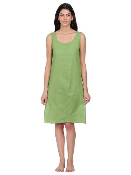 Olive Green Cotton Long Inner Slip