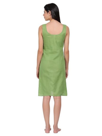 Olive Green Cotton Long Inner Slip