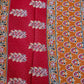 Orange & Red Handloom Cotton Mulmul Saree