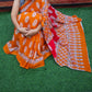 Orange & Red Handloom Cotton Mulmul Saree