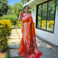 Mango Yellow Silk Saree With Allover Zari Woven Motifs