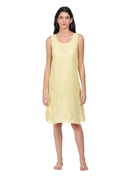 Pale Yellow Cotton Long Inner Slip