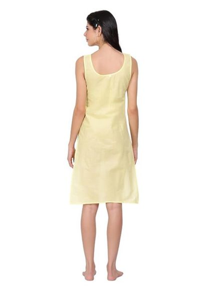 Pale Yellow Cotton Long Inner Slip