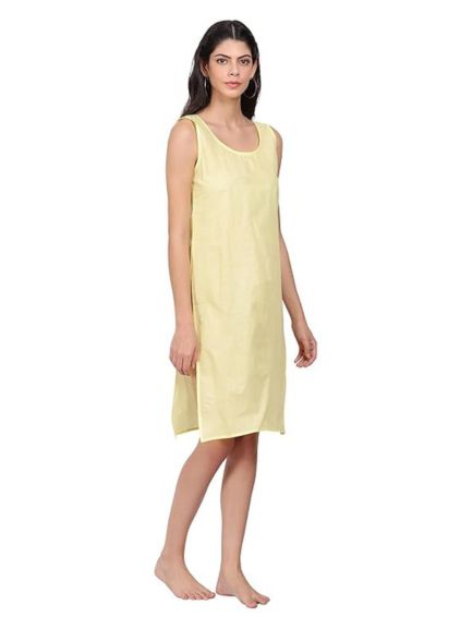 Pale Yellow Cotton Long Inner Slip