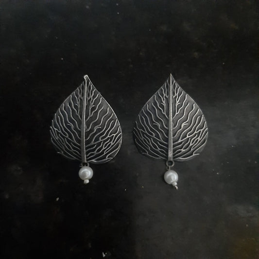 Peepal Silver Lookalike Earrings