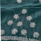 Pine Green Surya Hand Embroidered Lucknowi Chikankari Saree