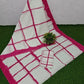 Pink Checks Cotton Mulmul Saree