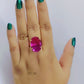 Pink Glossy Stone Finger Ring