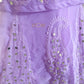 Lavender Ombre Style Georgette Chikankari Kurti Palazzo Dupatta Set With Mirror Work