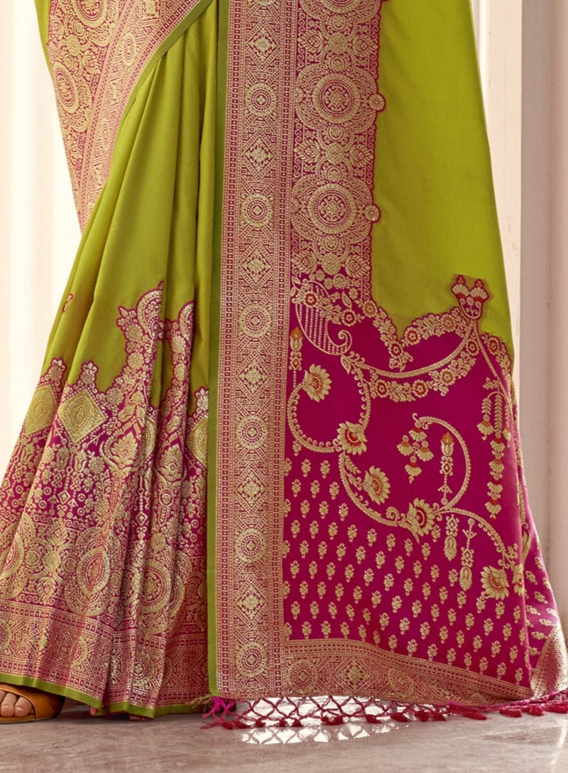 Mehendi Green Soft Silk Saree