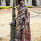 Caramel Chocolate Brown Satin Crepe Silk Saree