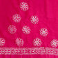 Rani Pink Noor Full Jaal Hand Embroidered Lucknowi Chikankari Saree