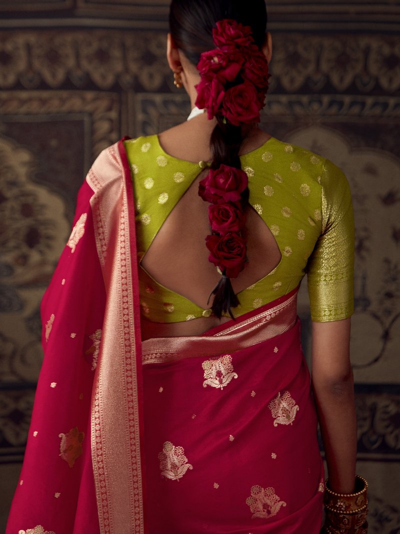 Bridal Red Banarasi Handloom Silk Saree