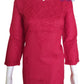 Red Dobby Cotton Short Chikankari Kurti