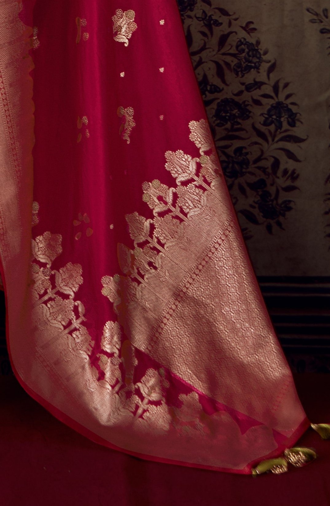 Bridal Red Banarasi Handloom Silk Saree