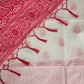 Red & White Cotton Silk Saree