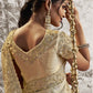 Ivory White Heavy Embroidered Designer Silk Saree