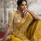 Festive Yellow Heavy Embroidered Designer Silk Saree