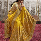 Festive Yellow Heavy Embroidered Designer Silk Saree