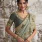 Mindy Green Heavy Embroidered Designer Silk Saree