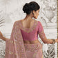 Blush Pink Heavy Embroidered Designer Silk Saree