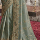 Mindy Green Heavy Embroidered Designer Silk Saree