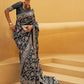 Black Weaved Lucknowi Chikankari Saree