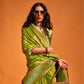 Parrot Green Soft Satin Silk Saree